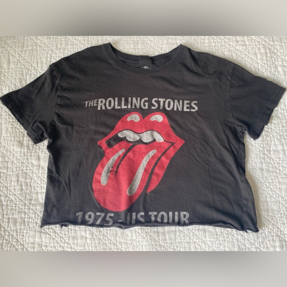 rolling stones cropped band tee - Picture 1 of 2